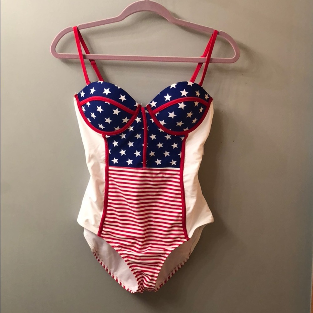 Bongo American flag one piece swim